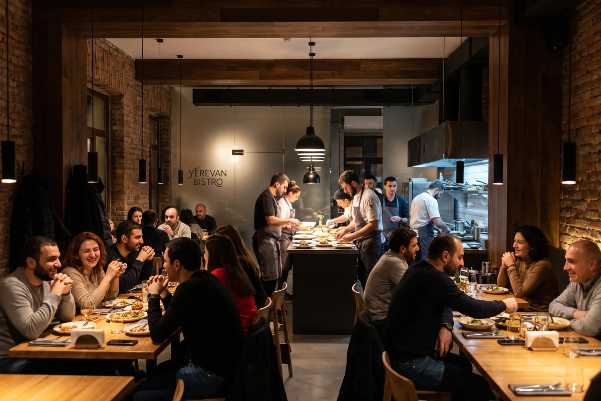 The dining room of a modern Yerevan restaurant in the evening: a snapshot of Armenia’s restaurant market